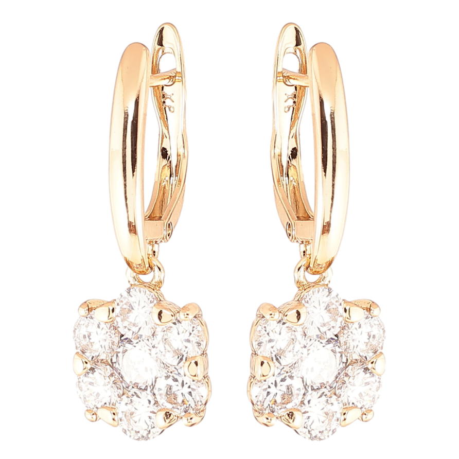 Серьги Xuping Позолота 18K английский замок Кристальные цветочки фото №1 Серьги Xuping Позолота 18K английский замок Кристальные цветочки фото №1