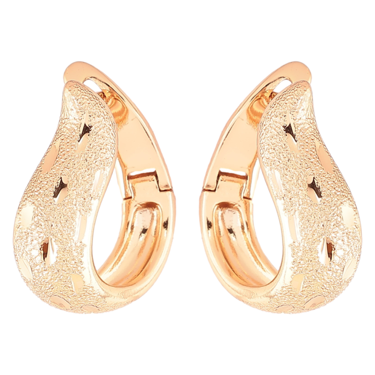 Серьги Xuping Позолота 18K английский замок Узор шагренью с насечками фото №19 Серьги Xuping Позолота 18K английский замок Узор шагренью с насечками фото №19