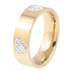 Каблучка Xuping TTM Stainless Steel Колір 14К «Сердечка з інкрустацією цирконієм, шир. 6мм» фото №2 Каблучка Xuping TTM Stainless Steel Колір 14К «Сердечка з інкрустацією цирконієм, шир. 6мм» фото №2