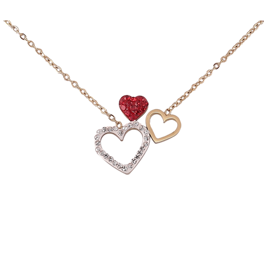 Подвеска на цепочке Xuping ТТМ Stainless Steel цвет 14К Сердечки дл.44-49см х 1мм фото №1 Подвеска на цепочке Xuping ТТМ Stainless Steel цвет 14К Сердечки дл.44-49см х 1мм фото №1