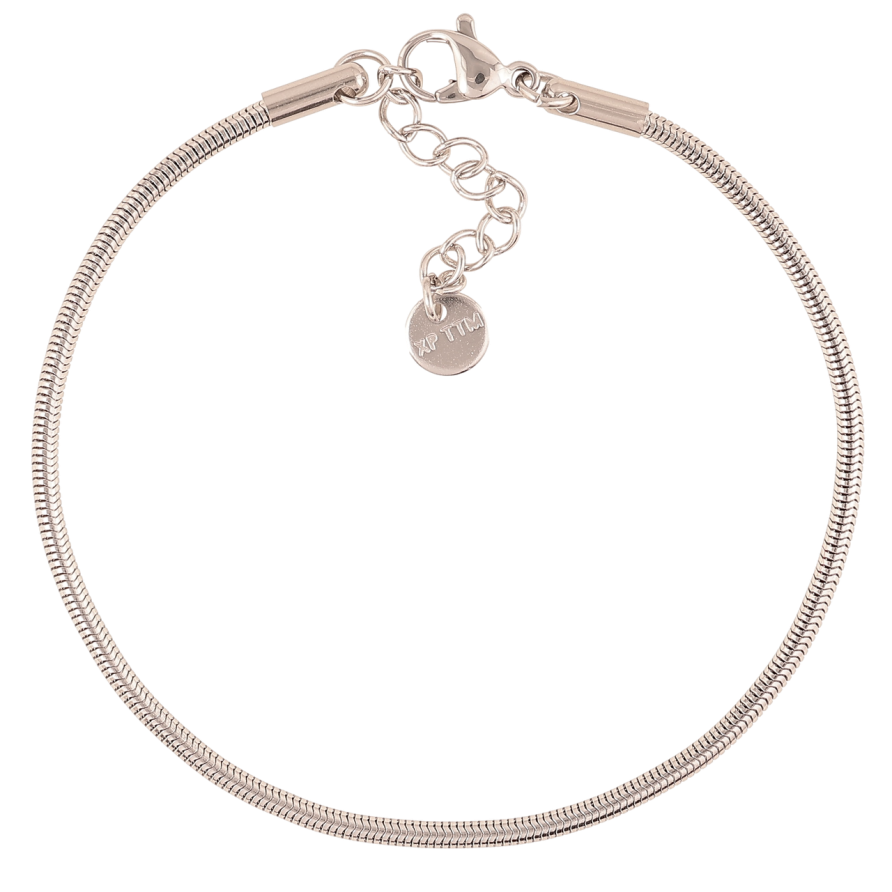 Браслет Xuping ТТМ Stainless Steel цвет Родий Ювелирный шнур размер с доп.цепочкой 17.5-20.5см х 2мм фото №1