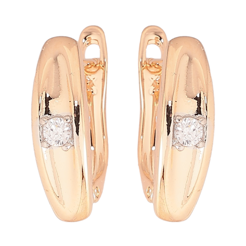 Серьги Xuping Позолота 18K + Родий английский замок Вставки циркония фото №1 Серьги Xuping Позолота 18K + Родий английский замок Вставки циркония фото №1