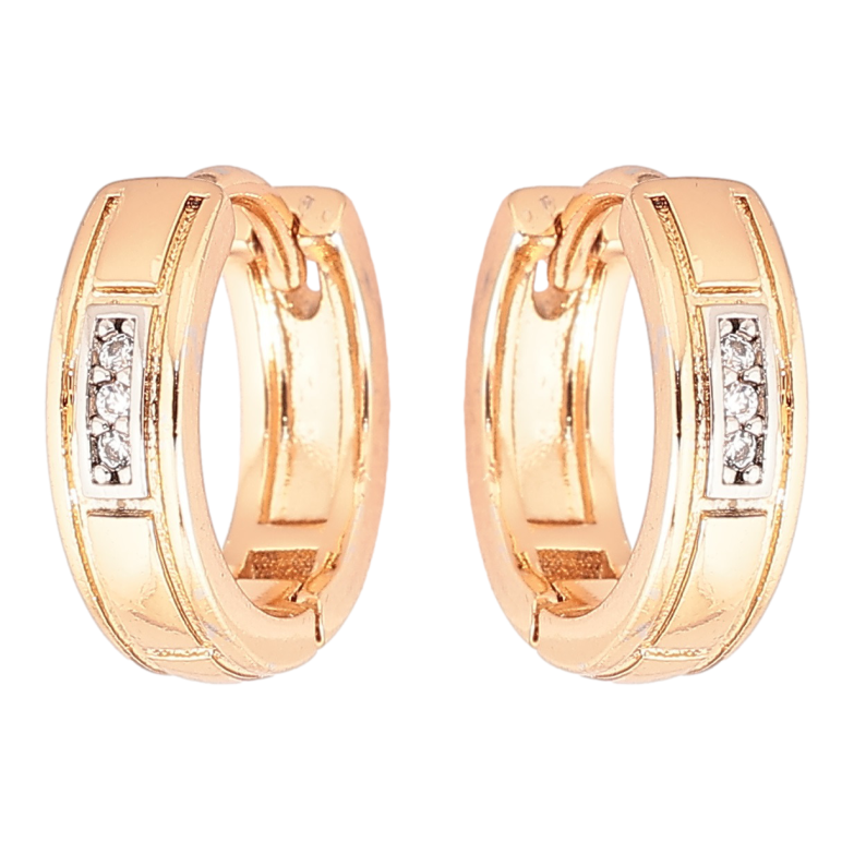 Сережки Xuping Позолота 18K + Родій колечка «Візерунок з цирконієм» фото №15 Сережки Xuping Позолота 18K + Родій колечка «Візерунок з цирконієм» фото №15