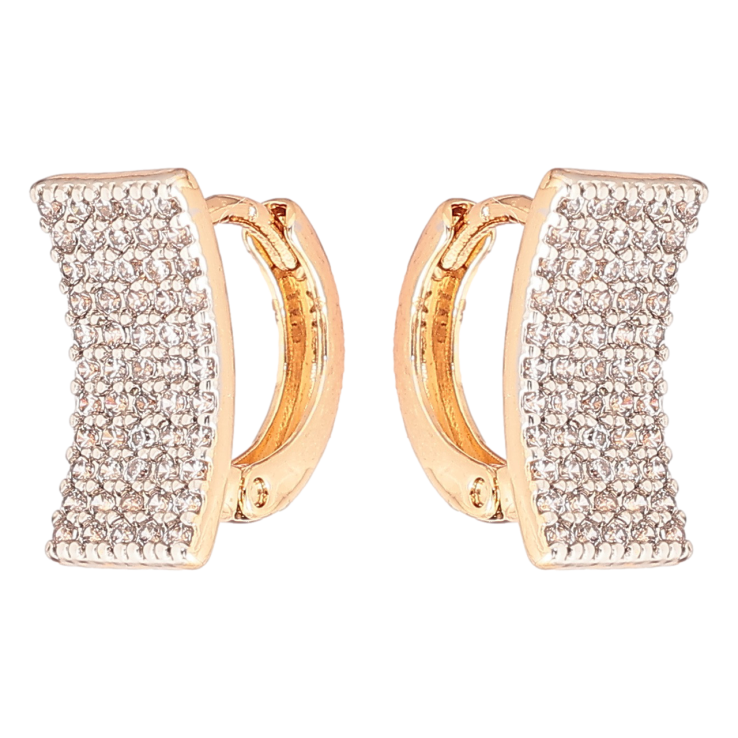 Серьги Xuping Позолота 18K + Родий колечки Инкрустация цирконием фото №4 Серьги Xuping Позолота 18K + Родий колечки Инкрустация цирконием фото №4
