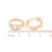 Серьги Xuping Позолота 18K + Родий колечки Узор с цирконием фото №2 Серьги Xuping Позолота 18K + Родий колечки Узор с цирконием фото №2