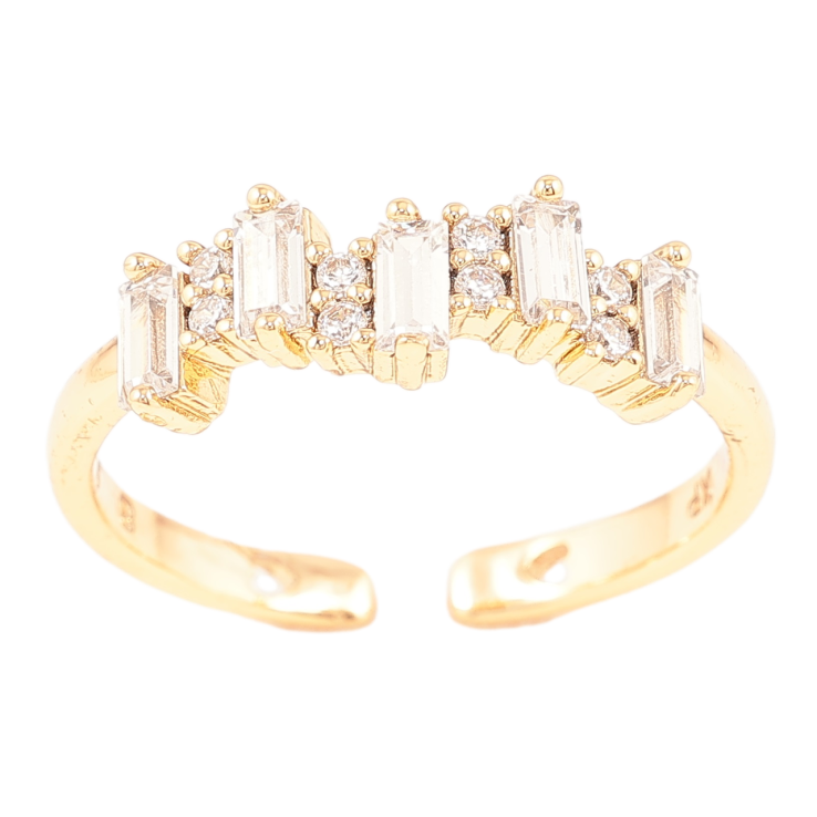 Каблучка Xuping Позолота 18K «Кришталева доріжка» фото №16 Каблучка Xuping Позолота 18K «Кришталева доріжка» фото №16