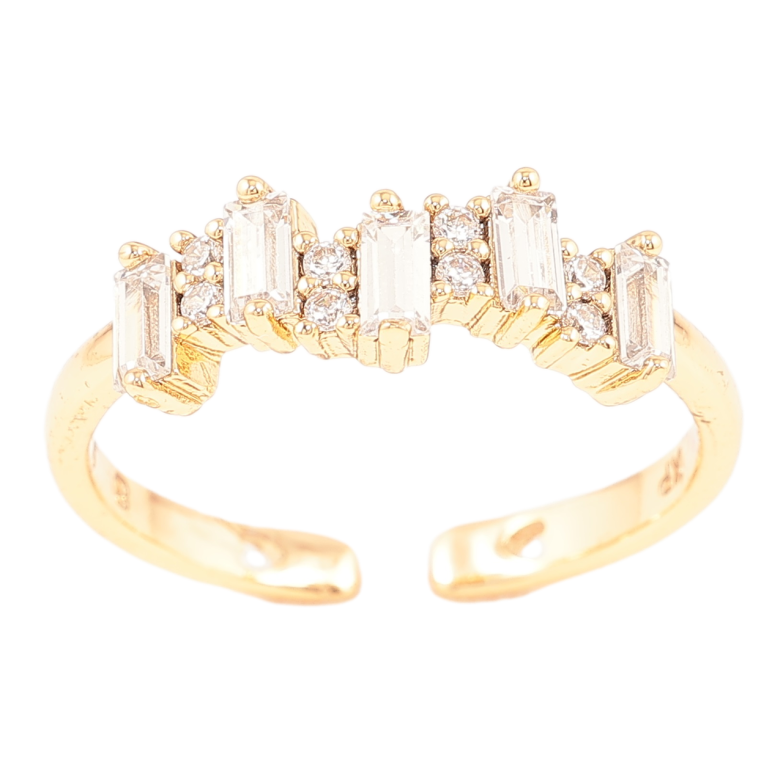 Каблучка Xuping Позолота 18K «Кришталева доріжка» фото №2 Каблучка Xuping Позолота 18K «Кришталева доріжка» фото №2