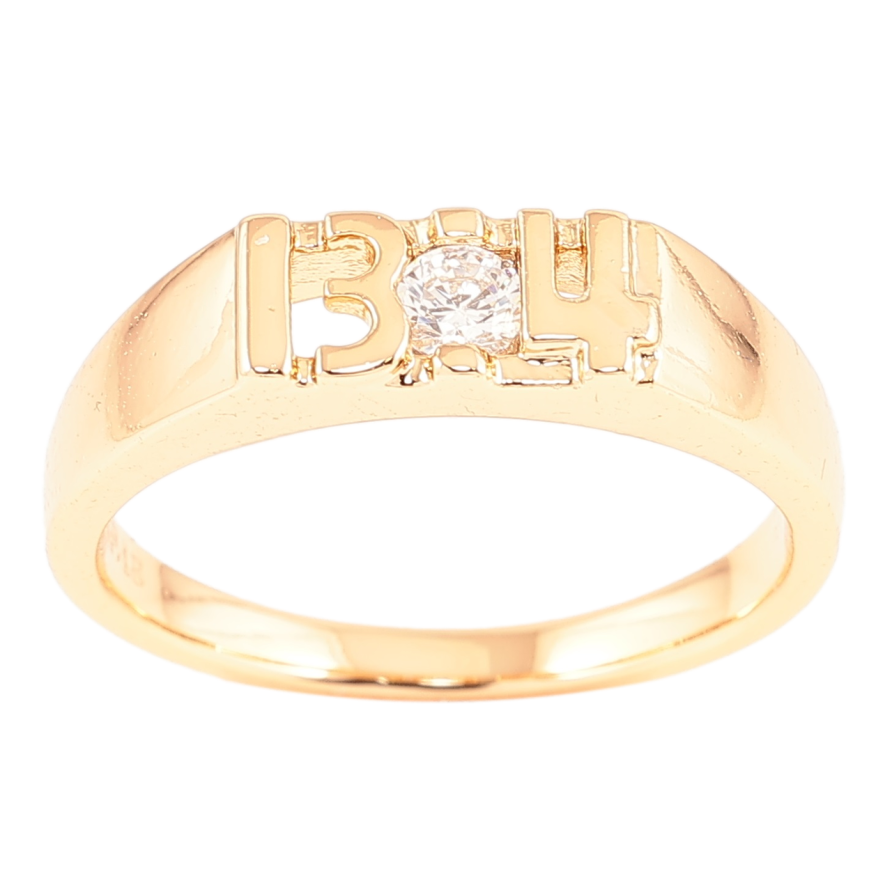 Каблучка Xuping Позолота 18K «Цифри з фіанітом» фото №1 Каблучка Xuping Позолота 18K «Цифри з фіанітом» фото №1