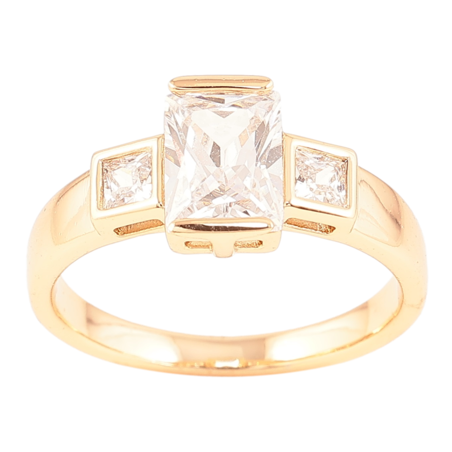 Кольцо Xuping Позолота 18K Три кристалла фото №1 Кольцо Xuping Позолота 18K Три кристалла фото №1