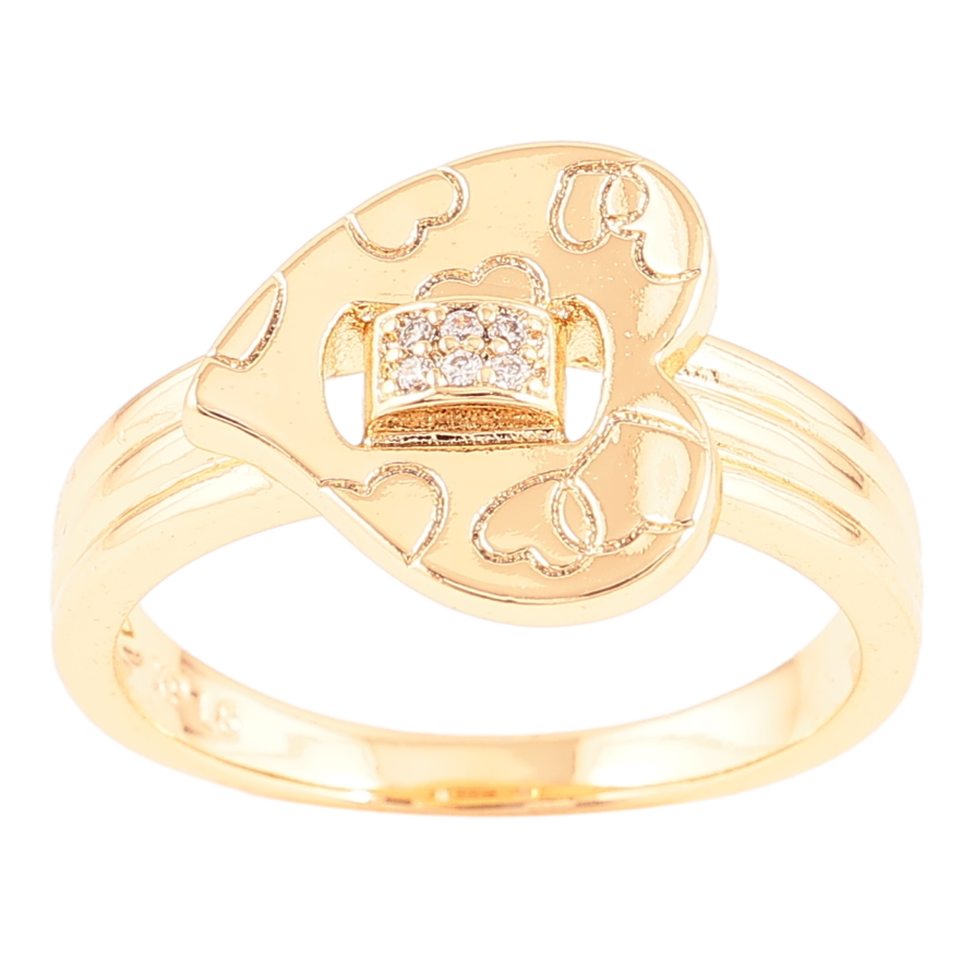 Каблучка Xuping Позолота 18K «Сердечко з цирконієм» фото №1