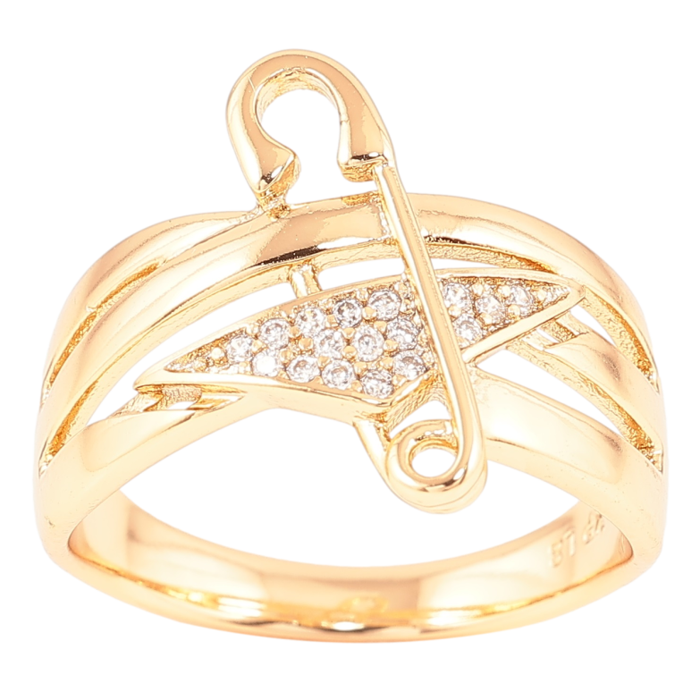 Каблучка Xuping Позолота 18K «Візерунок зі шпилькою і цирконієм» фото №7 Каблучка Xuping Позолота 18K «Візерунок зі шпилькою і цирконієм» фото №7