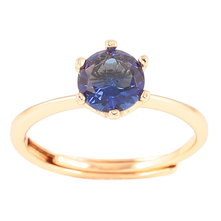Каблучка Xuping Позолота 18K «Синій фіаніт, ø 6мм» фото №11 Каблучка Xuping Позолота 18K «Синій фіаніт, ø 6мм» фото №11
