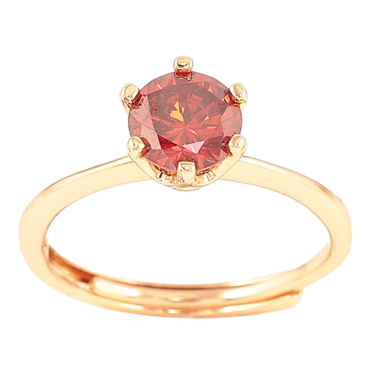 Каблучка Xuping Позолота 18K «Червоний фіаніт, ø 6мм» фото №8 Каблучка Xuping Позолота 18K «Червоний фіаніт, ø 6мм» фото №8