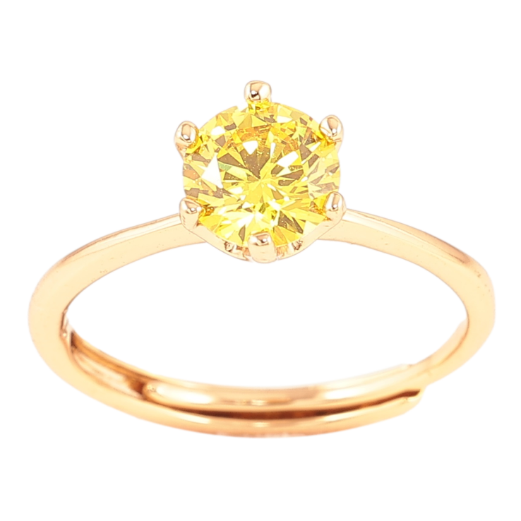 Кольцо Xuping Позолота 18K Желтый фианит, ø 6мм фото №11 Кольцо Xuping Позолота 18K Желтый фианит, ø 6мм фото №11
