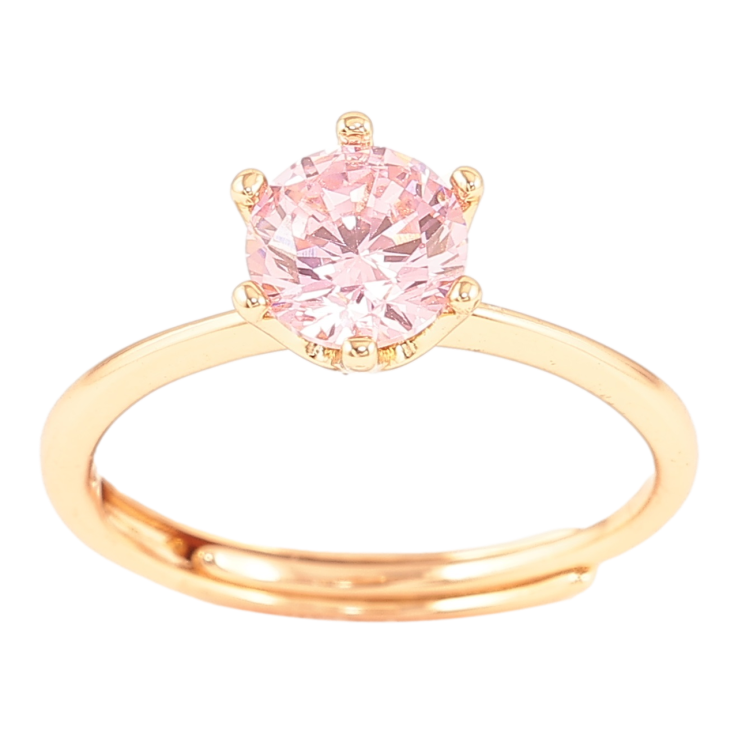 Кольцо Xuping Позолота 18K Розовый фианит, ø 6мм фото №6 Кольцо Xuping Позолота 18K Розовый фианит, ø 6мм фото №6
