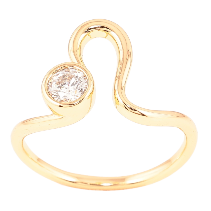 Кольцо Xuping Позолота 18K Декоративный узор с фианитом фото №1 Кольцо Xuping Позолота 18K Декоративный узор с фианитом фото №1