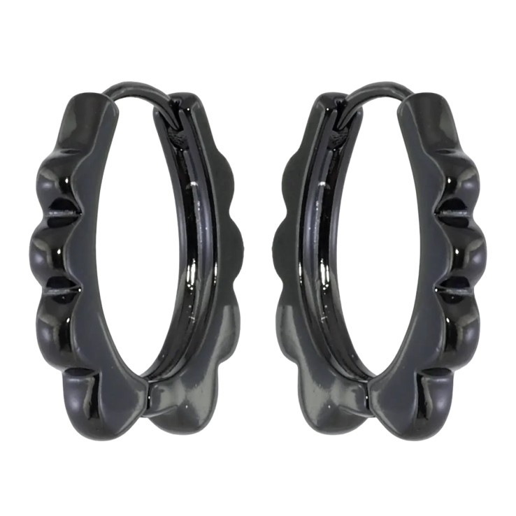 Серьги Xuping Позолота Black (черное золото) колечки Декоративный узор фото №19 Серьги Xuping Позолота Black (черное золото) колечки Декоративный узор фото №19