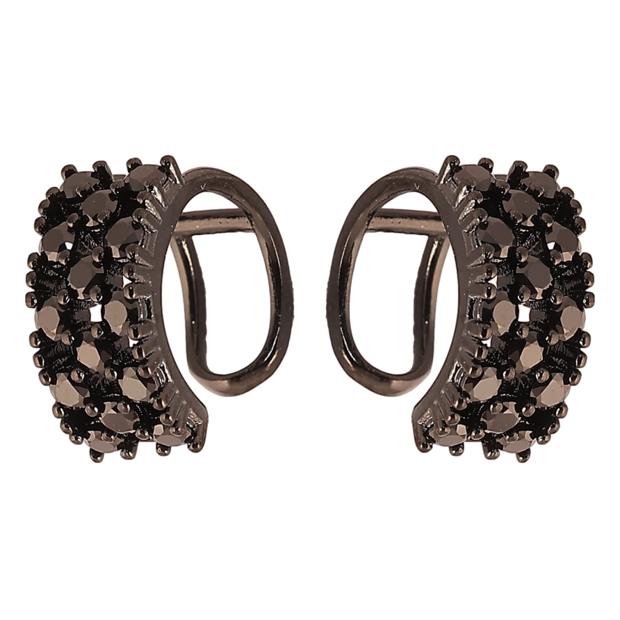 Серьги Xuping Позолота Black (черное золото) каффы Инкрустация черным цирконием фото №1 Серьги Xuping Позолота Black (черное золото) каффы Инкрустация черным цирконием фото №1