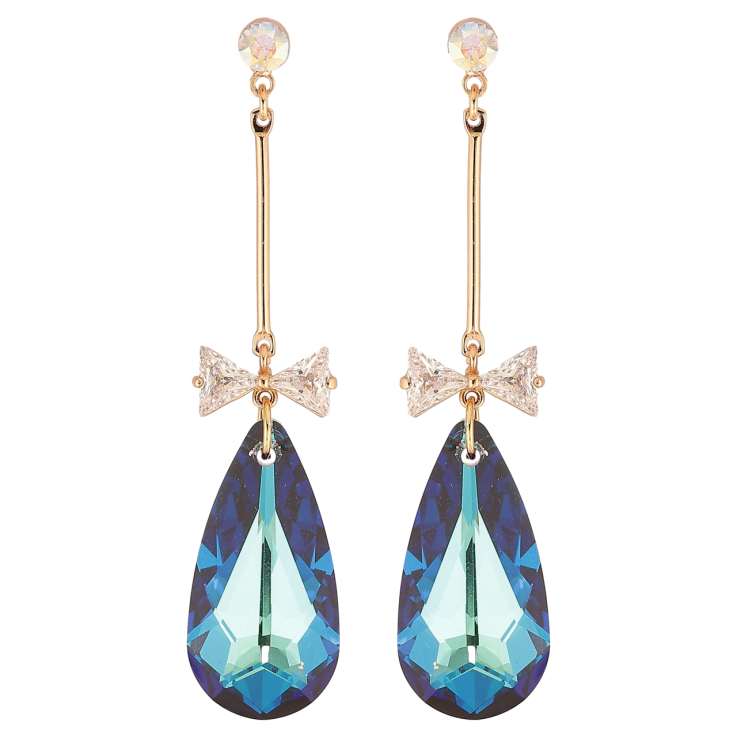Сережки Xuping колір 18K з кристалами Swarovski пусеты «Підвіски з кристалами Metallic Blue» фото №10 Сережки Xuping колір 18K з кристалами Swarovski пусеты «Підвіски з кристалами Metallic Blue» фото №10