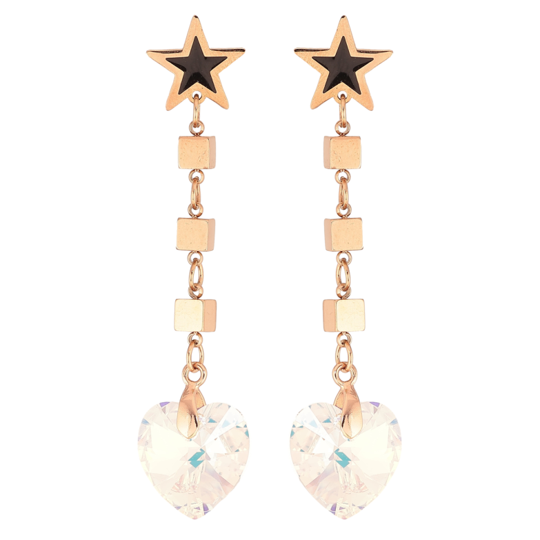 Сережки Xuping колір РВ з кристалами Swarovski пусеты «Підвіски з сердечками Shimmer» фото №11 Сережки Xuping колір РВ з кристалами Swarovski пусеты «Підвіски з сердечками Shimmer» фото №11