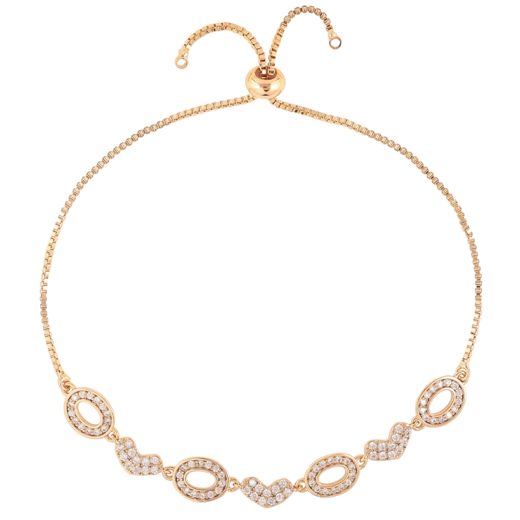 Браслет Xuping Позолота 18K Цепочка с вставкой из сердечек и овалов на бегунке 12-24см х 1мм фото №23 Браслет Xuping Позолота 18K Цепочка с вставкой из сердечек и овалов на бегунке 12-24см х 1мм фото №23