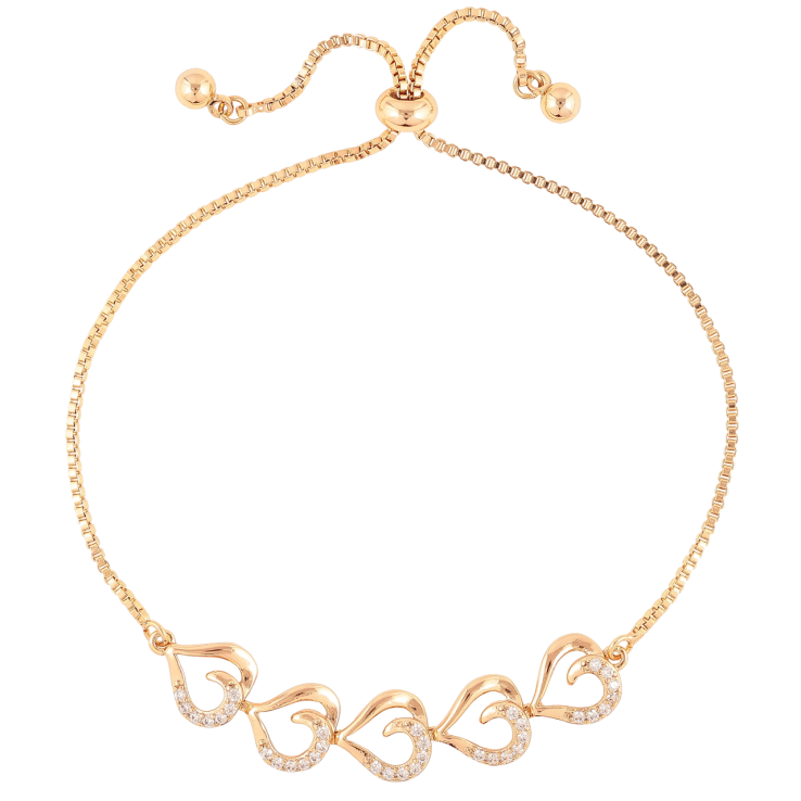Браслет Xuping Позолота 18K «Сердечка з цирконієм» на бігунку 10-24см х 1мм фото №13 Браслет Xuping Позолота 18K «Сердечка з цирконієм» на бігунку 10-24см х 1мм фото №13