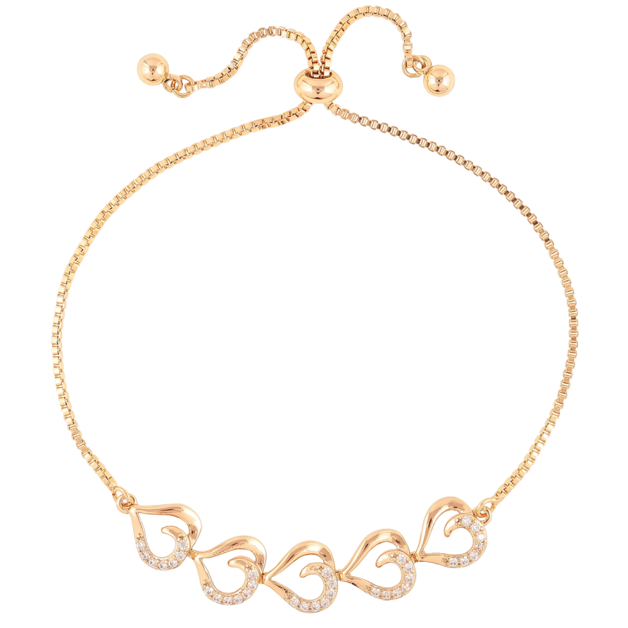 Браслет Xuping Позолота 18K «Сердечка з цирконієм» на бігунку 10-24см х 1мм фото №1 Браслет Xuping Позолота 18K «Сердечка з цирконієм» на бігунку 10-24см х 1мм фото №1