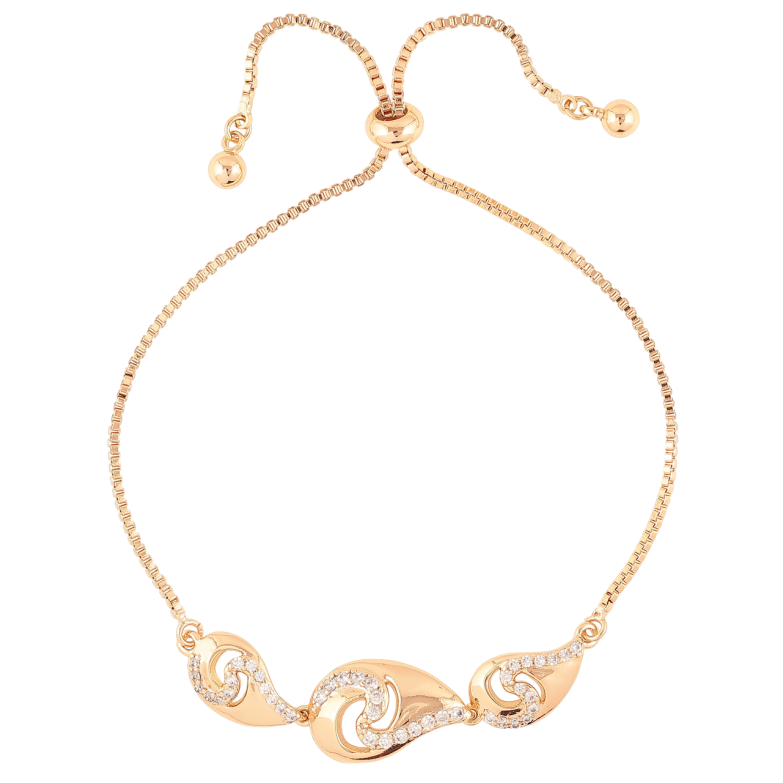 Браслет Xuping Позолота 18K Цепочка с декоративной вставкой на бегунке 10-22см х 1мм фото №1