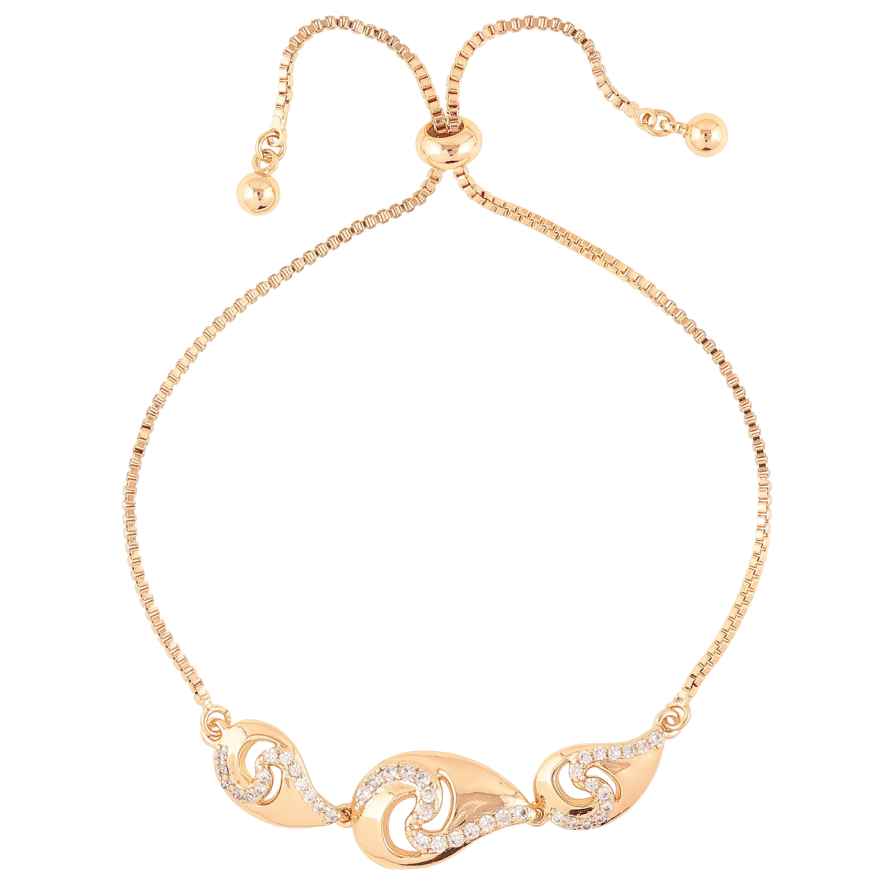 Браслет Xuping Позолота 18K Цепочка с декоративной вставкой на бегунке 10-22см х 1мм фото №1