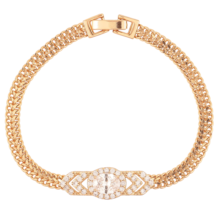 Браслет Xuping Позолота 18K «Ланцюжок зі вставкою з цирконію та фіаніту» розмір 17.5см х 5мм фото №12