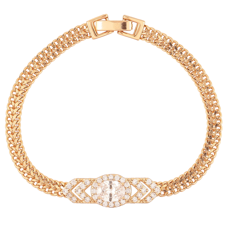 Браслет Xuping Позолота 18K «Ланцюжок зі вставкою з цирконію та фіаніту» розмір 17.5см х 5мм фото №1 Браслет Xuping Позолота 18K «Ланцюжок зі вставкою з цирконію та фіаніту» розмір 17.5см х 5мм фото №1