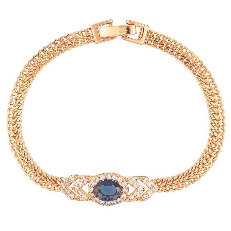 Браслет Xuping Позолота 18K Цепочка с вставкой из циркония и синего фианита размер 17.5см х 5мм фото №16 Браслет Xuping Позолота 18K Цепочка с вставкой из циркония и синего фианита размер 17.5см х 5мм фото №16