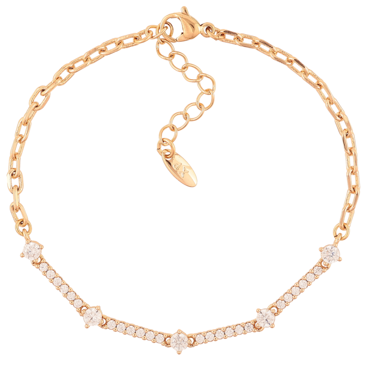 Браслет Xuping Позолота 18K Цепочка с дорожками циркония размер с доп. цепочкой 17-20см х 2.5мм фото №15