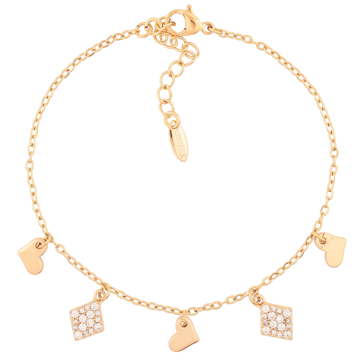 Браслет Xuping Позолота 18K Якорное плетение с подвесками размер с доп. цепочкой 17-20см х 1.5мм фото №9