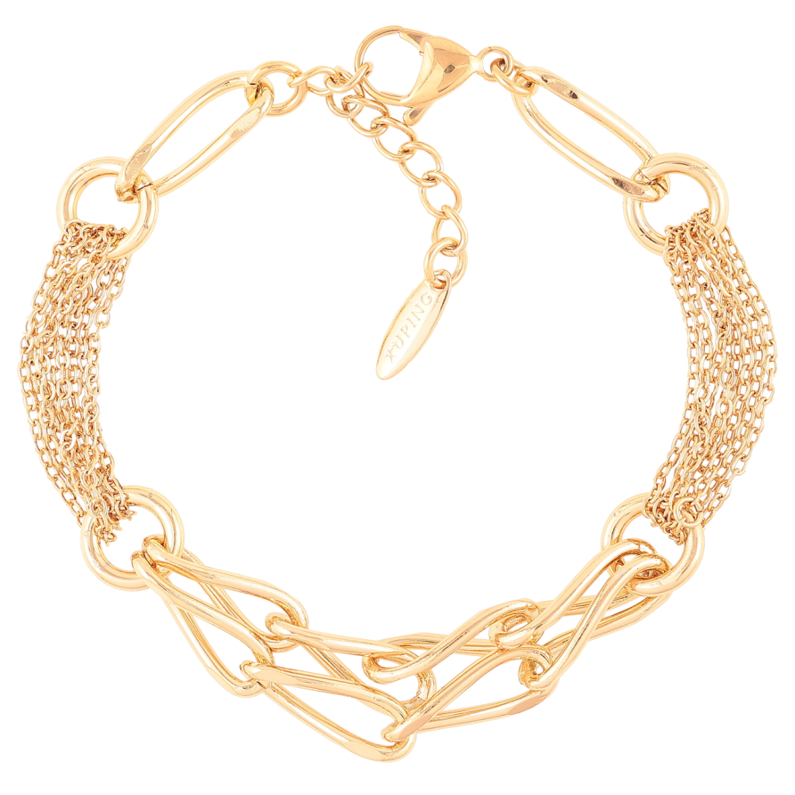 Браслет Xuping Позолота 18K Комбинированные цепочки размер с доп. цепочкой 19-22см х 6-10мм фото №1 Браслет Xuping Позолота 18K Комбинированные цепочки размер с доп. цепочкой 19-22см х 6-10мм фото №1