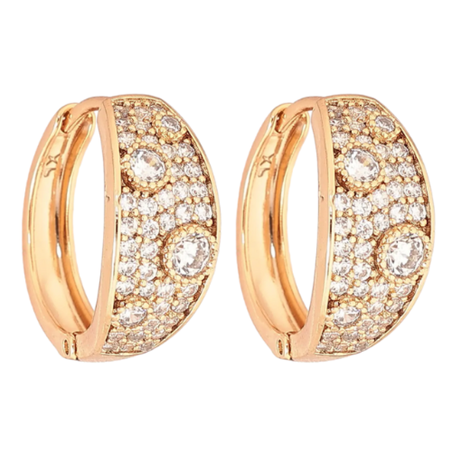 Серьги Xuping Позолота 18K колечки Инкрустация кристаллами фото №1 Серьги Xuping Позолота 18K колечки Инкрустация кристаллами фото №1