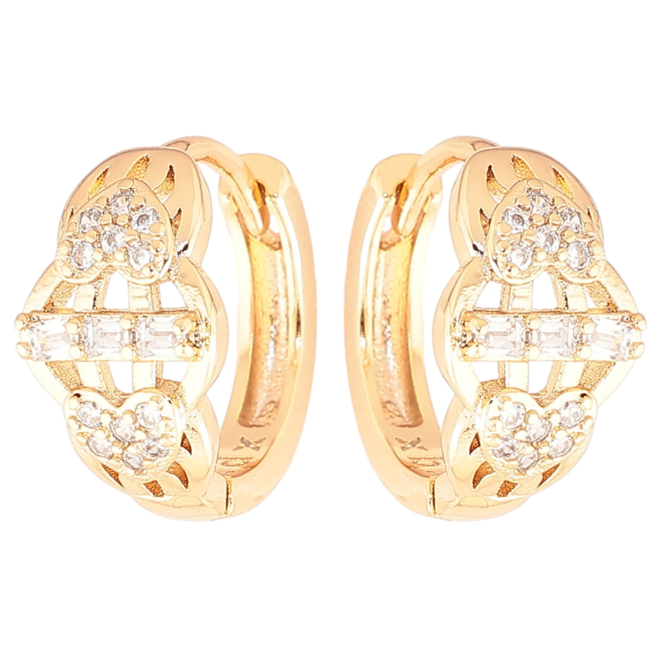 Серьги Xuping Позолота 18K колечки Романтический узор с цирконием фото №25 Серьги Xuping Позолота 18K колечки Романтический узор с цирконием фото №25