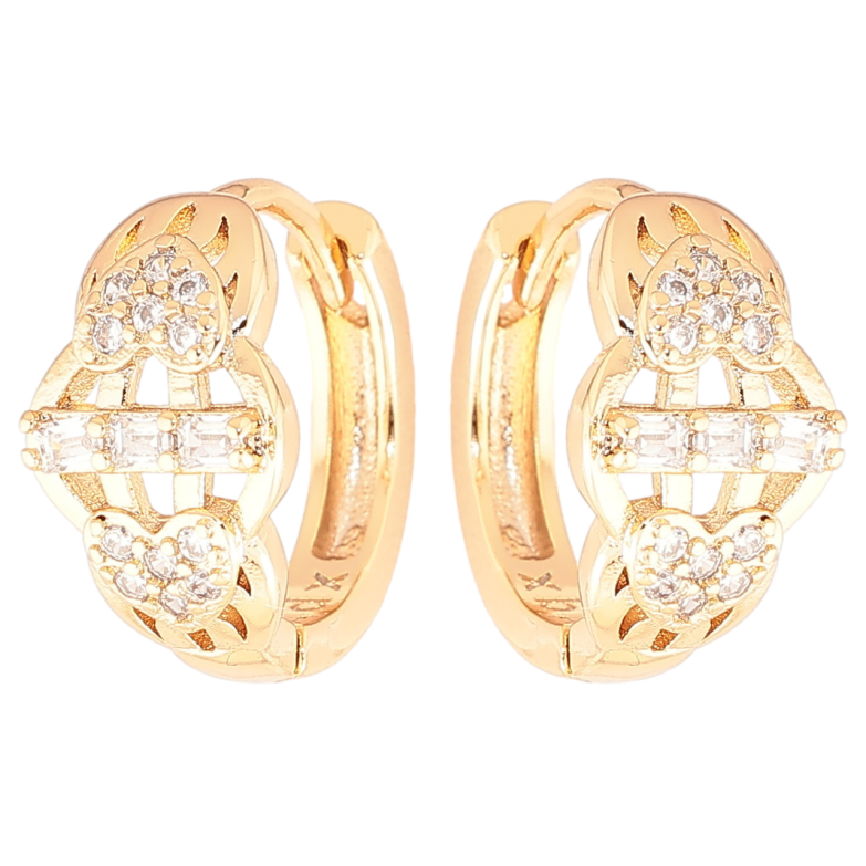 Серьги Xuping Позолота 18K колечки Романтический узор с цирконием фото №1 Серьги Xuping Позолота 18K колечки Романтический узор с цирконием фото №1