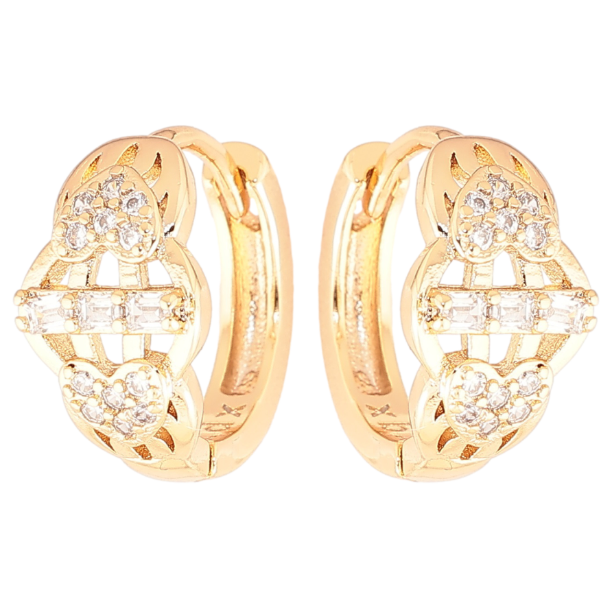 Серьги Xuping Позолота 18K колечки Романтический узор с цирконием фото №1 Серьги Xuping Позолота 18K колечки Романтический узор с цирконием фото №1