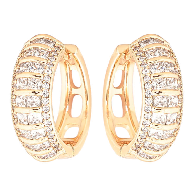 Серьги Xuping Позолота 18K колечки Инкрустация цирконием фото №9 Серьги Xuping Позолота 18K колечки Инкрустация цирконием фото №9