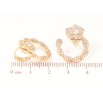 Серьги Xuping Позолота 18K колечки Дуги с цветочками, инкрустация цирконием фото №2 Серьги Xuping Позолота 18K колечки Дуги с цветочками, инкрустация цирконием фото №2