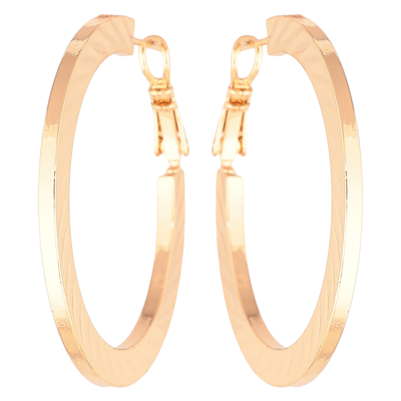 Сережки Xuping Позолота 18K кільця (конго) «Бічний візерунок насічками» ø 4см фото №6 Сережки Xuping Позолота 18K кільця (конго) «Бічний візерунок насічками» ø 4см фото №6