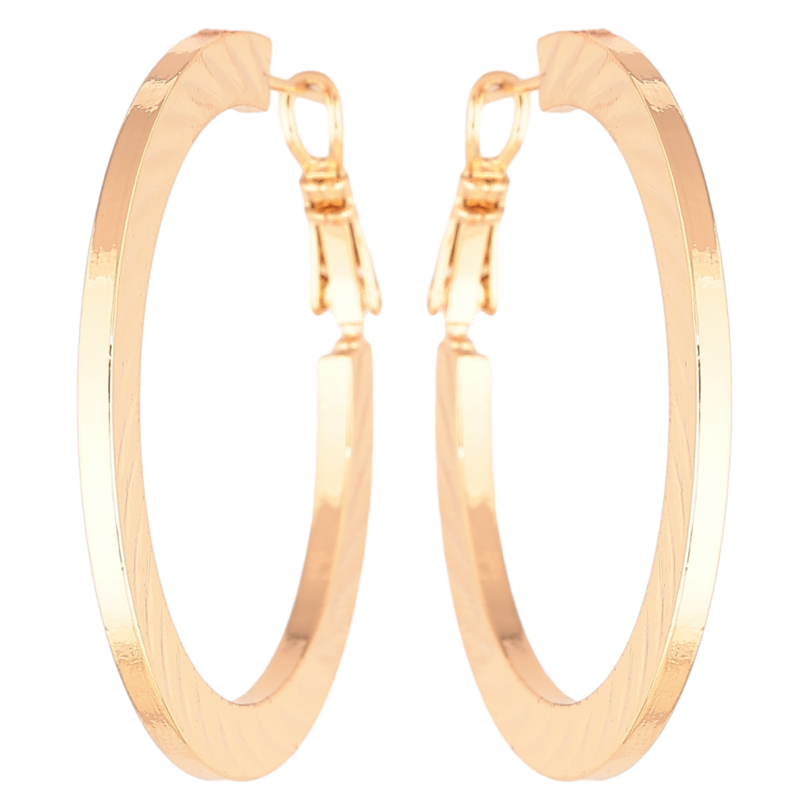 Сережки Xuping Позолота 18K кільця (конго) «Бічний візерунок насічками» ø 4см фото №1 Сережки Xuping Позолота 18K кільця (конго) «Бічний візерунок насічками» ø 4см фото №1