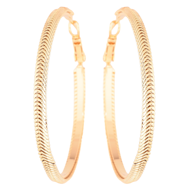 Серьги Xuping Позолота 18K кольца (конго) Декоративный узор ø 5см фото №6