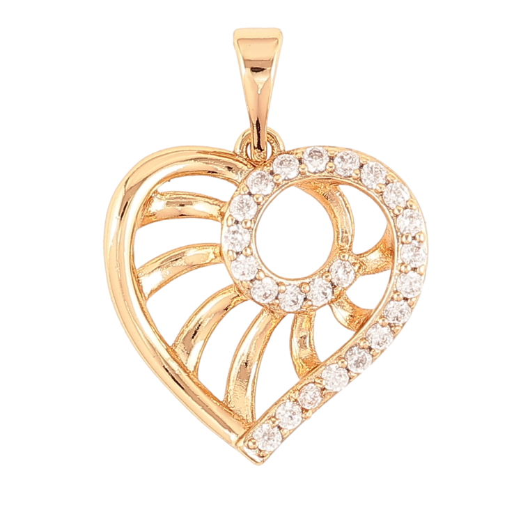 Кулон Xuping Позолота 18K «Сердечко з різьбленим візерунком і цирконієм» для ланцюжка до 5мм фото №11 Кулон Xuping Позолота 18K «Сердечко з різьбленим візерунком і цирконієм» для ланцюжка до 5мм фото №11