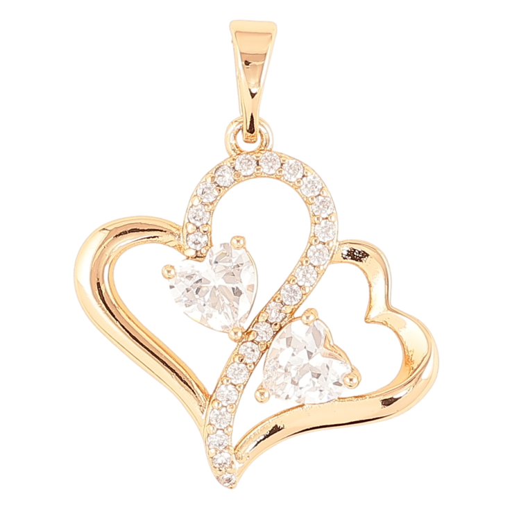 Кулон Xuping Позолота 18K «Сердечки з цирконієм» для ланцюжка до 6мм фото №19 Кулон Xuping Позолота 18K «Сердечки з цирконієм» для ланцюжка до 6мм фото №19