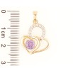 Кулон Xuping Позолота 18K Сердечки с сиреневым фианитом и цирконием для цепочки до 5мм фото №2