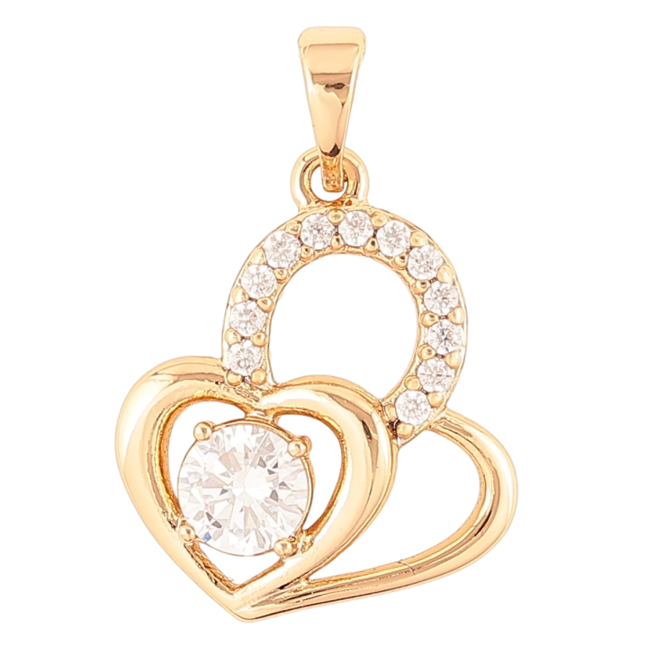 Кулон Xuping Позолота 18K «Сердечка з фіанітом і цирконієм» для ланцюжка до 5мм фото №21 Кулон Xuping Позолота 18K «Сердечка з фіанітом і цирконієм» для ланцюжка до 5мм фото №21