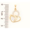 Кулон Xuping Позолота 18K «Сердечка з фіанітом і цирконієм» для ланцюжка до 5мм фото №2