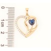 Кулон Xuping Позолота 18K «Сердечко з цирконієм і синім фіанітом» для ланцюжка до 5мм фото №2